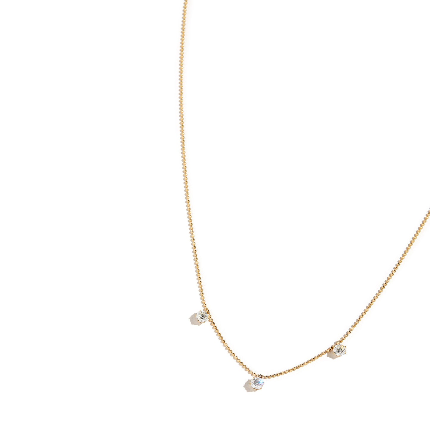 TRIPLE STONE CABLE NECKLACE