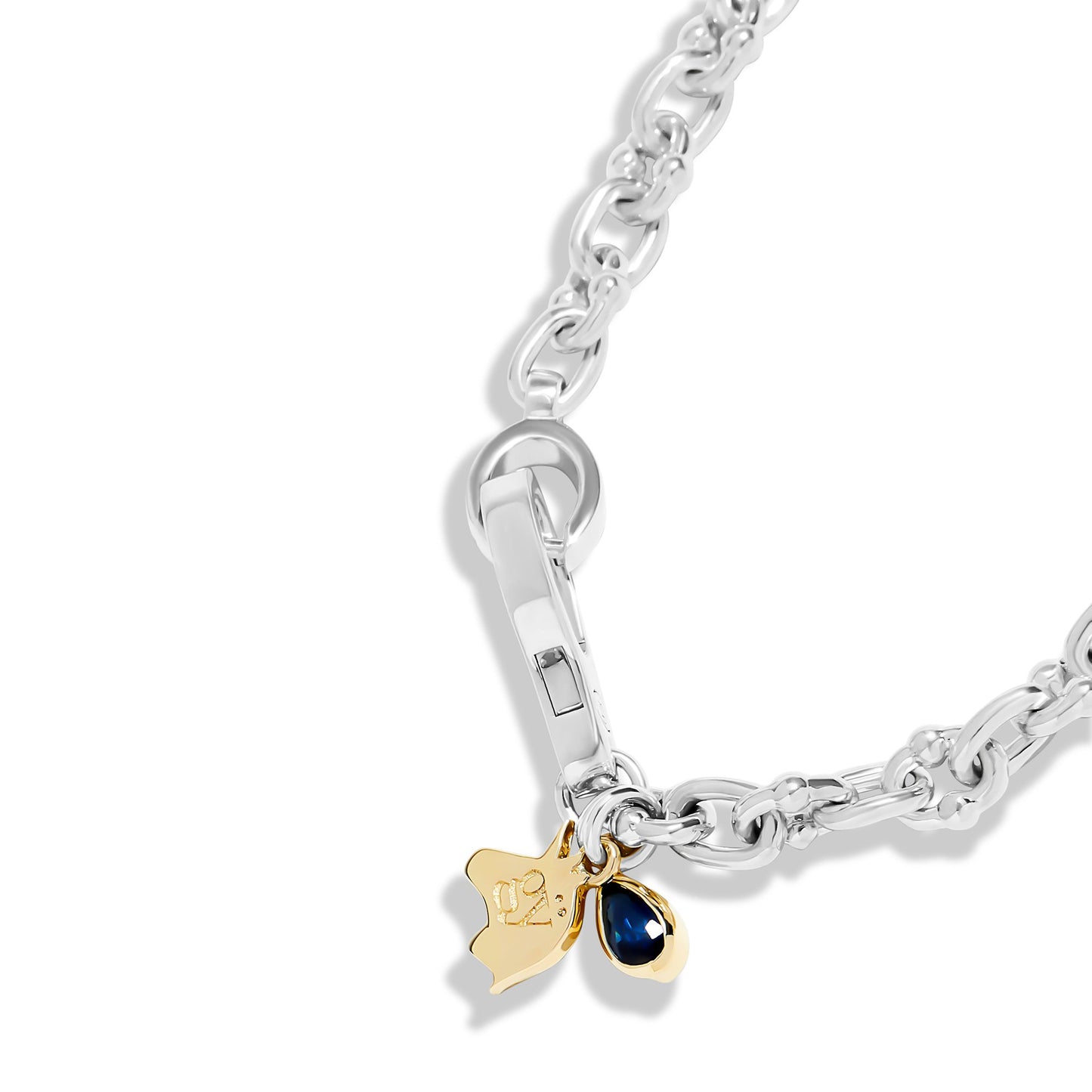 THE UMLAUT SAPPHIRE MULTI CHARM NECKLACE