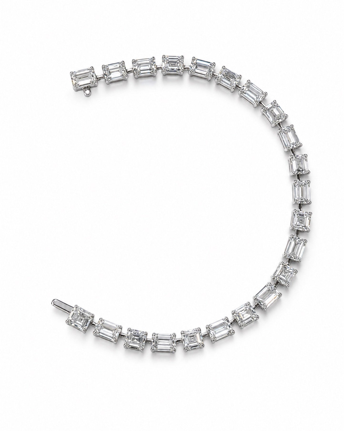 Alternating Emerald Cut Tennis Bracelet