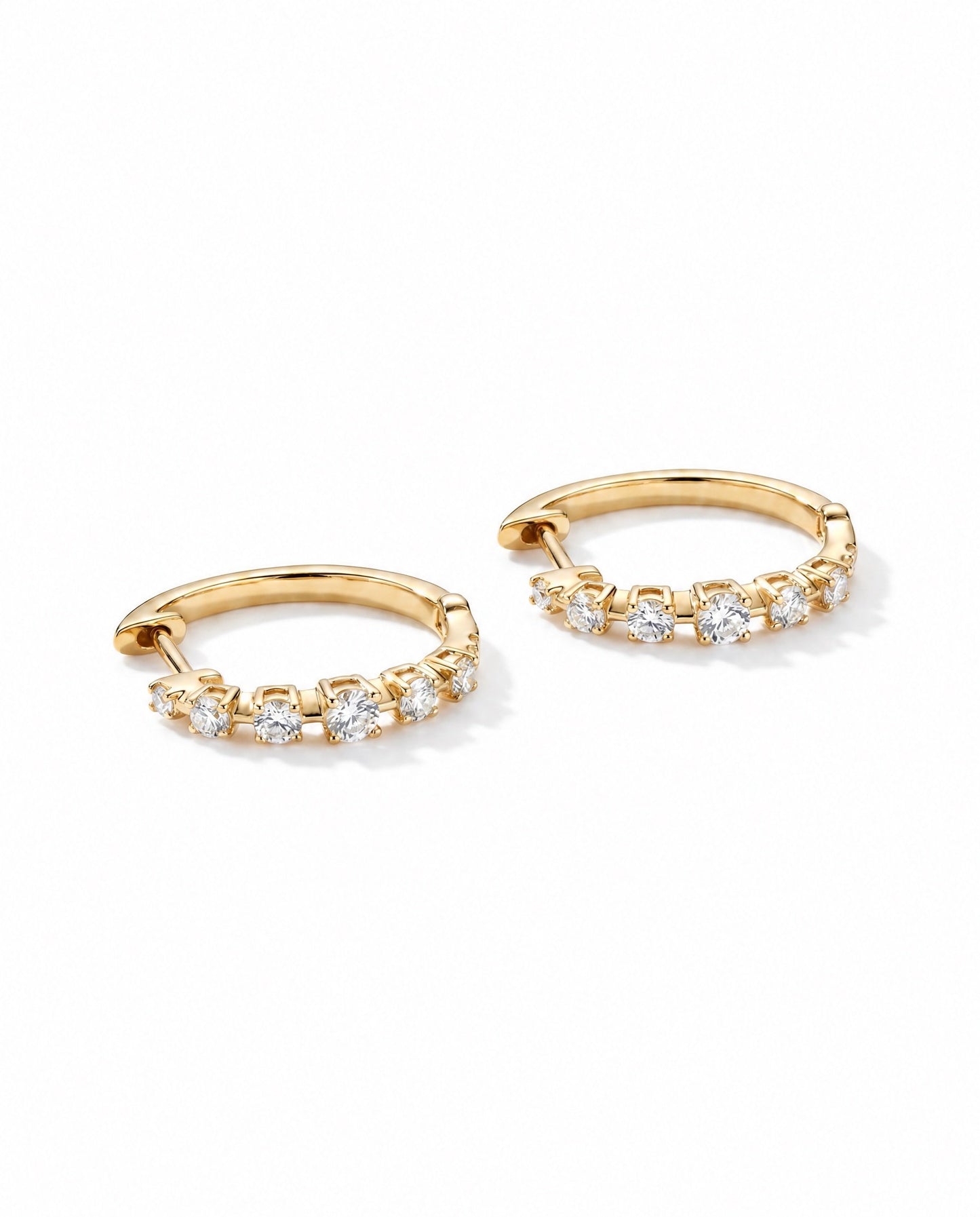 Prong Set Huggie Hoops