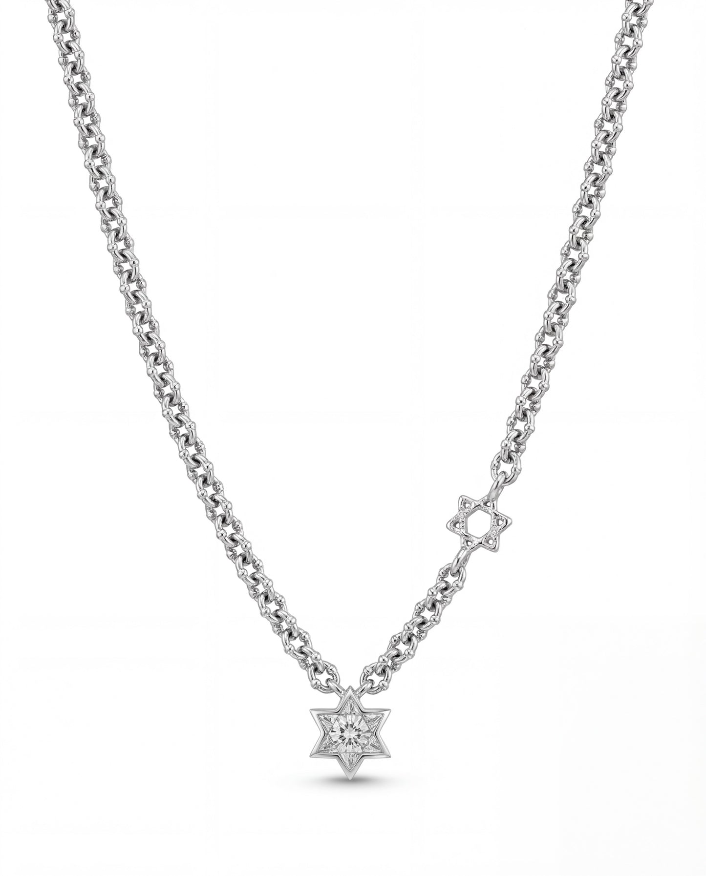 Duo Star of David Umlaut Necklace