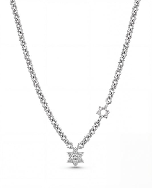 Duo Star of David Umlaut Necklace