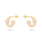 Umlaut Half Diamond Huggie Earrings