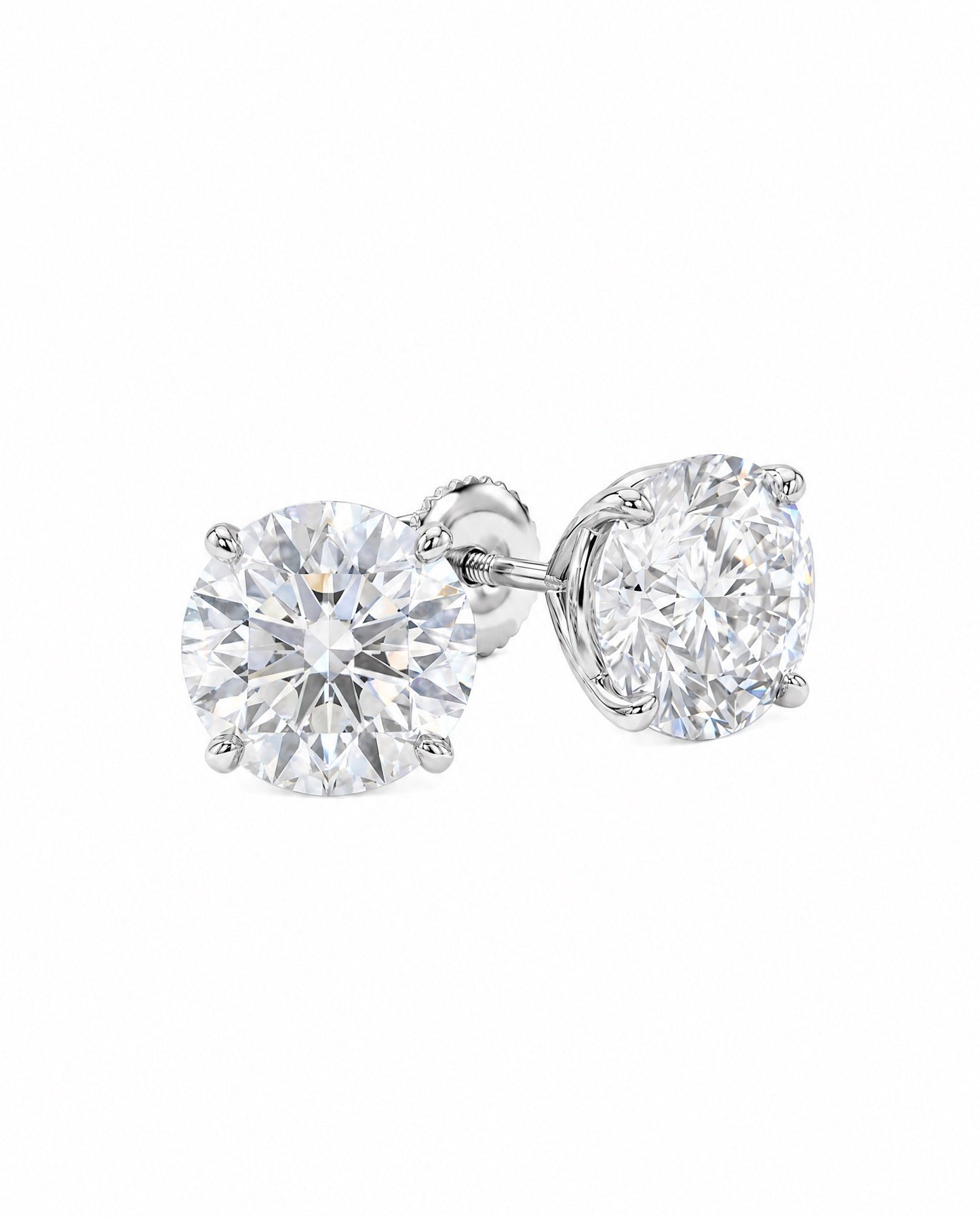 8 Carat Round Stud Earrings