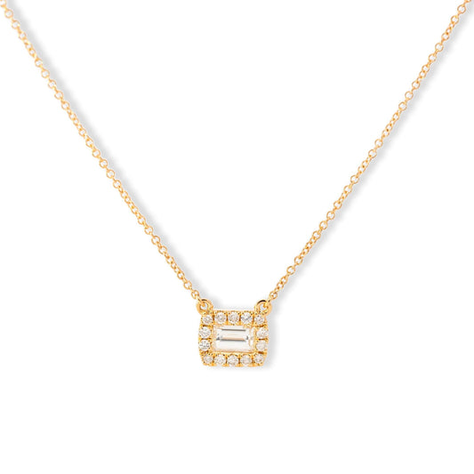 Diamond Baguette Charm Necklace