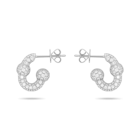 Umlaut Full Diamond Huggie Earrings