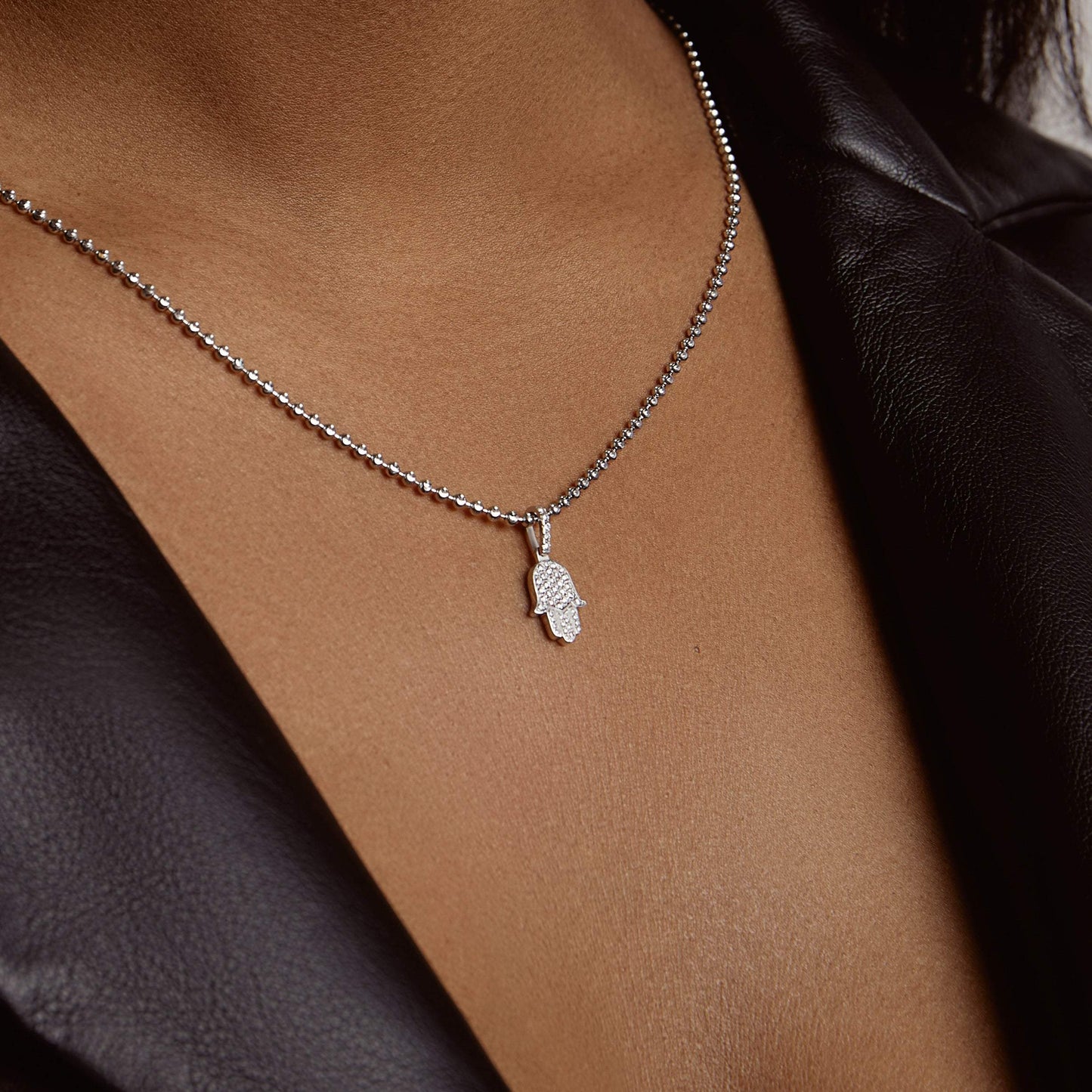 Diamond Pico Hamsa Pendant